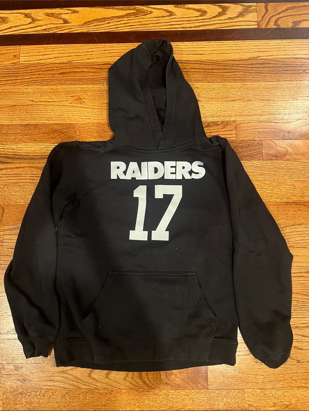 NFL Raiders DeVonte Adams Black Pullover Hoodie with '17' Graphic